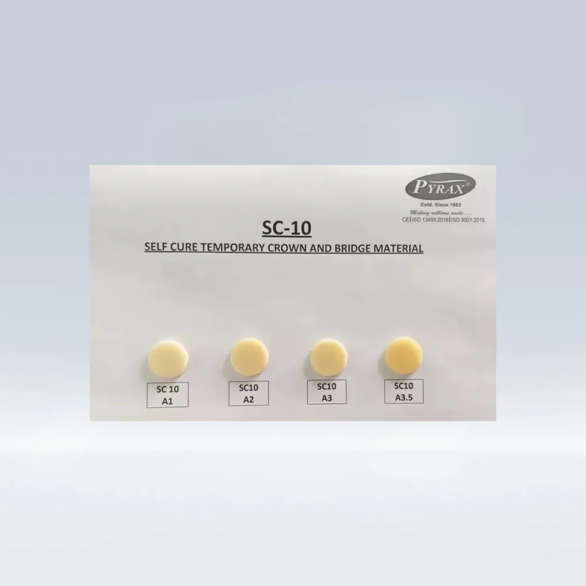 Cold Cure SC-10 Tooth Colored Self Cure Temporary Acrylic Crown & Bridge Material (SC-10 VITA Shaded Self Cure Acrylic Resin)